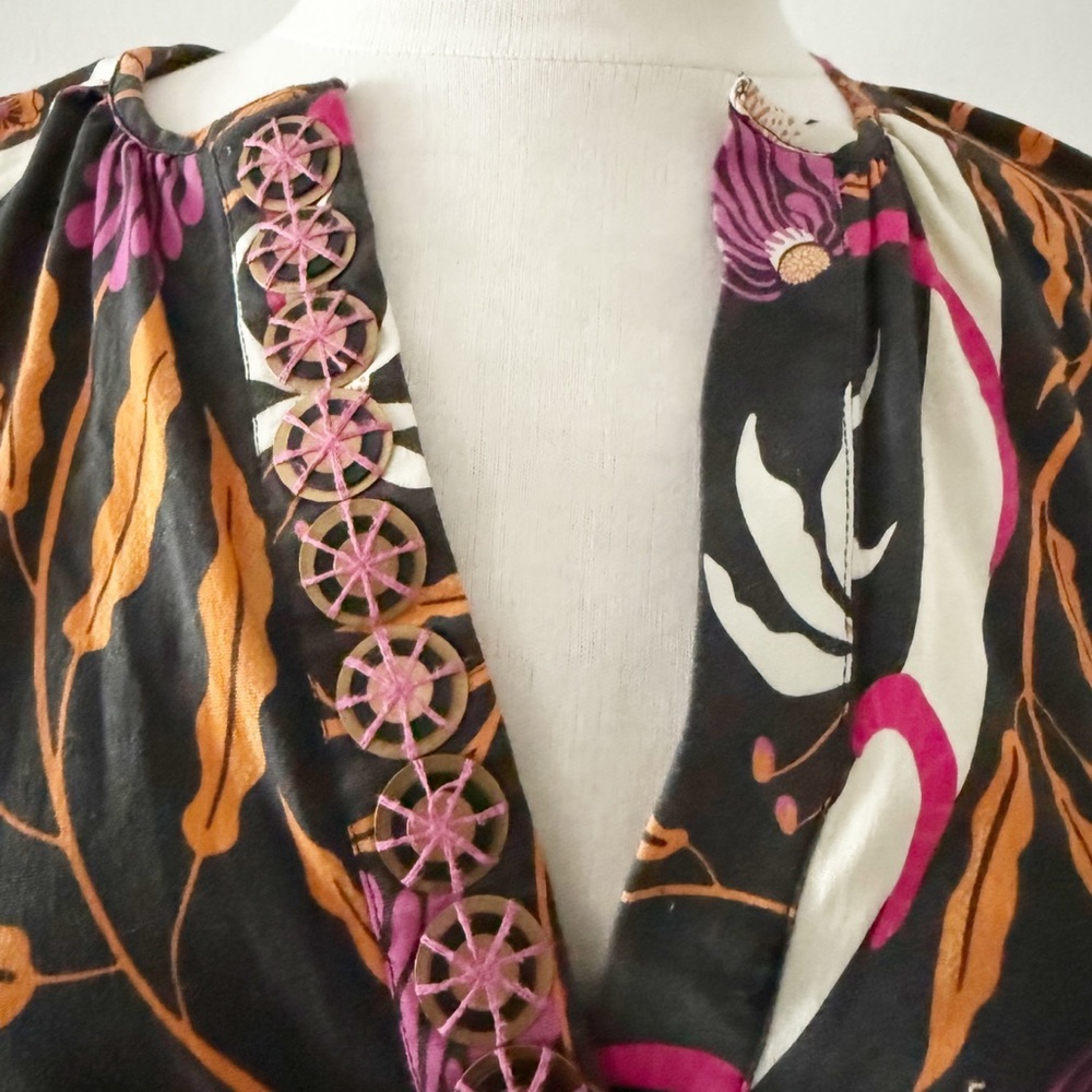 Sheridan French Eloise Maxi Dress in Botanical Black Multi Size Medium (M) - Picture 7 of 11